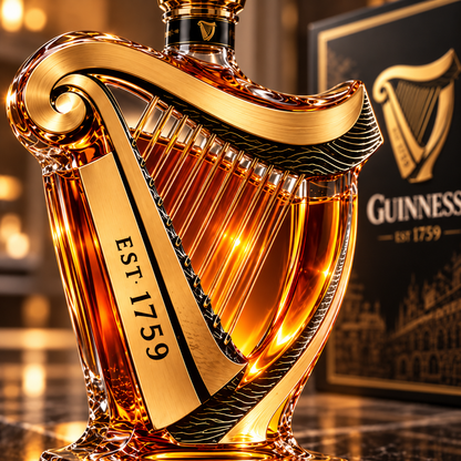 Guinness Harp Whiskey Decanter – Irish Heritage Glass Liquor Bottle & Collector’s Gift