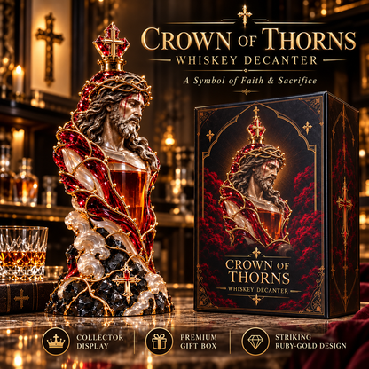 Crown of Thorns – Jesus Christ Whiskey Decanter | Sacred Redemption Gothic Christian Collectible