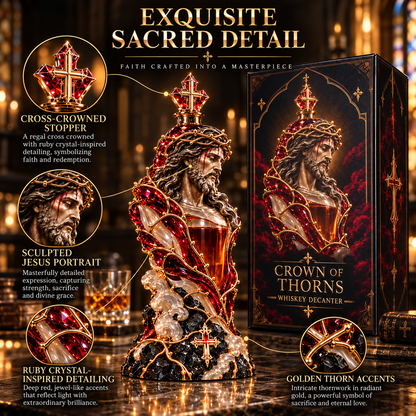 Crown of Thorns – Jesus Christ Whiskey Decanter | Sacred Redemption Gothic Christian Collectible