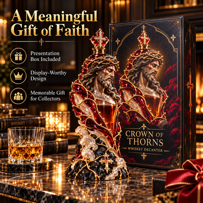 Crown of Thorns – Jesus Christ Whiskey Decanter | Sacred Redemption Gothic Christian Collectible