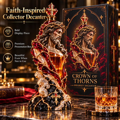 Crown of Thorns – Jesus Christ Whiskey Decanter | Sacred Redemption Gothic Christian Collectible