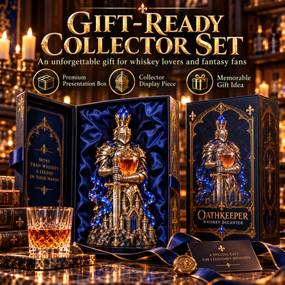 Oathkeeper™ Knight Whiskey Decanter – Medieval Sword Guardian Liquor Bottle, Gothic Bar Decor & Unique Gift for Him