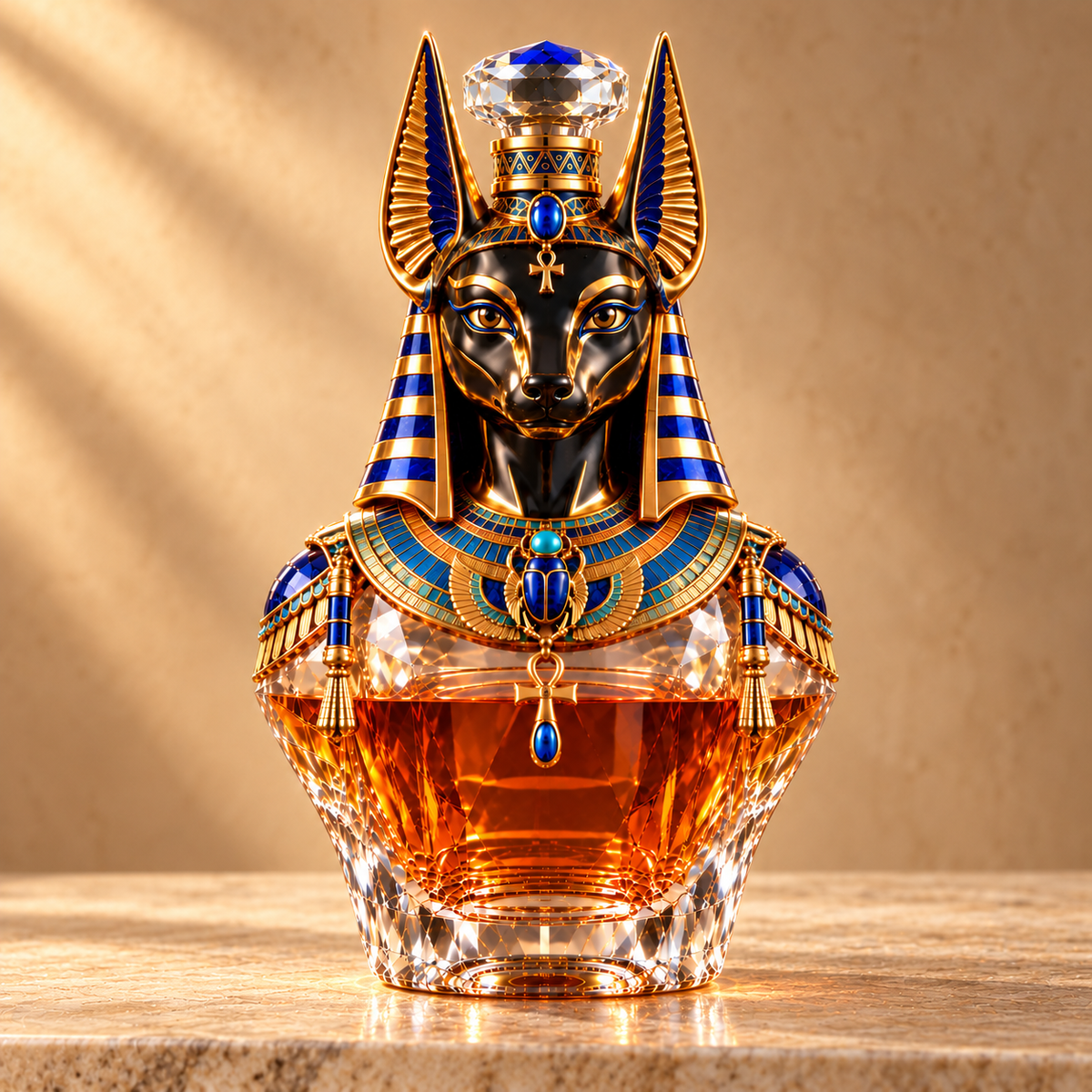 🐺Anubis: Guardian of Eternity Whiskey Decanter – Ancient Egyptian Jackal God Collectible Bottle🏺