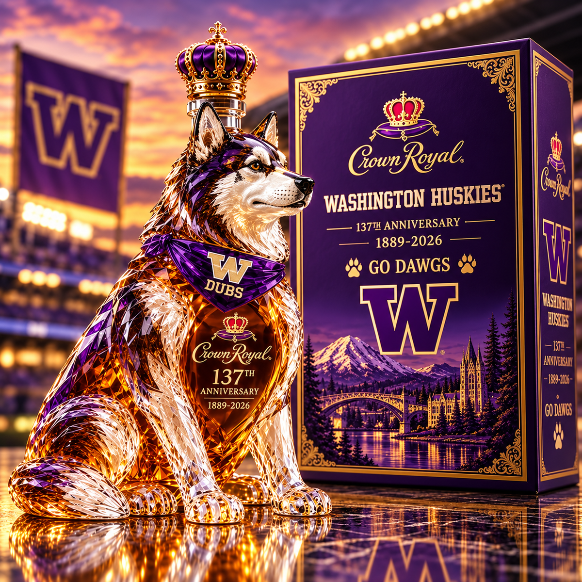 Go Dawgs 37th Anniversary Whiskey Bottle