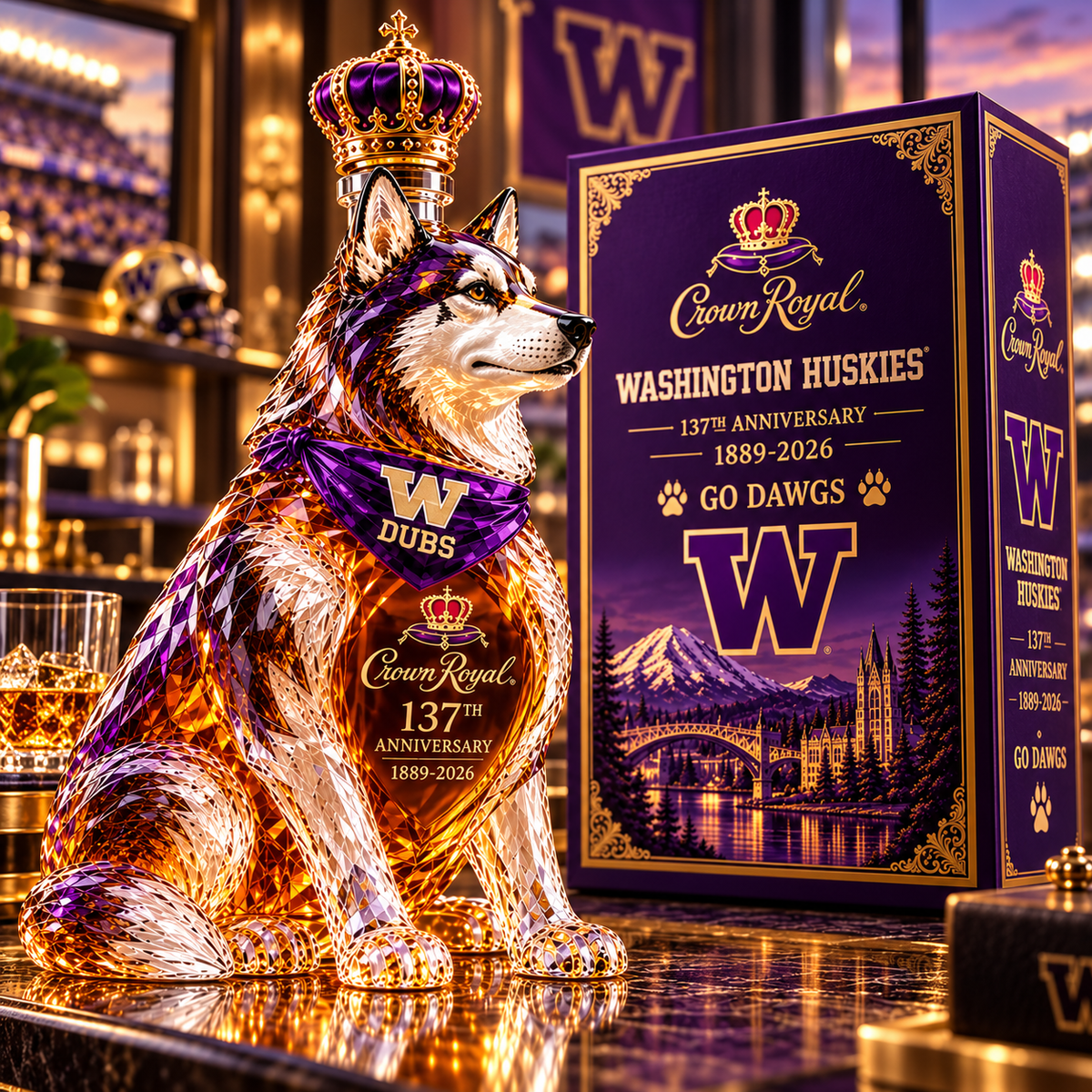 Go Dawgs 37th Anniversary Whiskey Bottle
