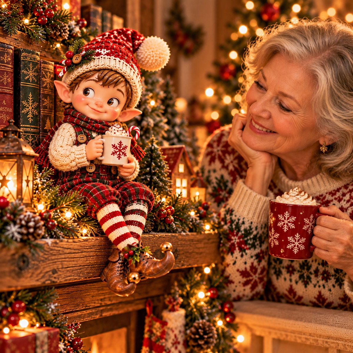 Adorable Christmas Elf Shelf Sitter Figurine