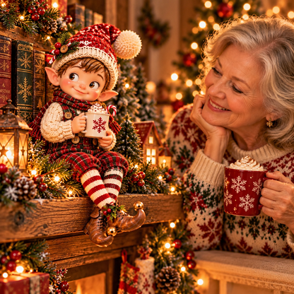 Adorable Christmas Elf Shelf Sitter Figurine