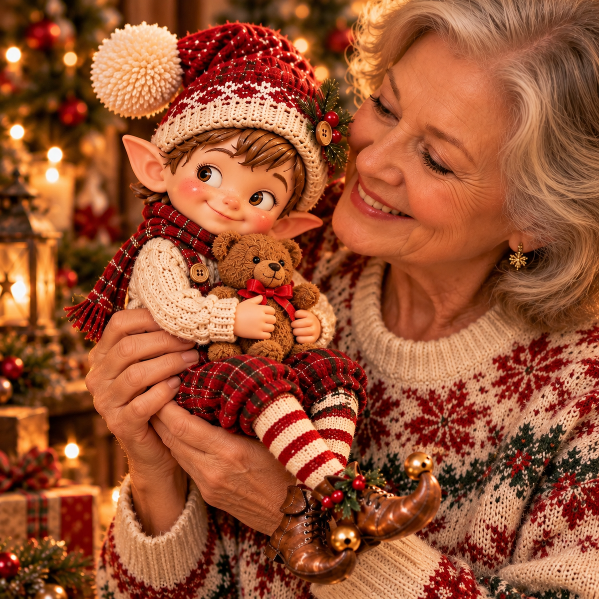 Adorable Christmas Elf Shelf Sitter Figurine