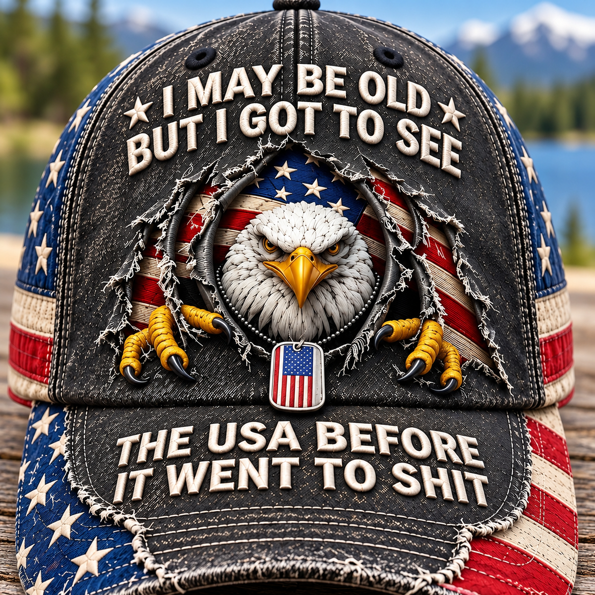 Vintage Eagle Washed Baseball Cap