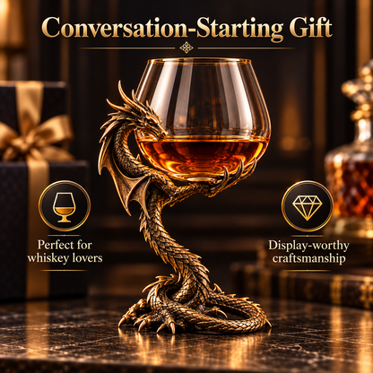 🐉 Dragon’s Embrace™ – Sculptural Brandy Glass with Dragon Claw Stand