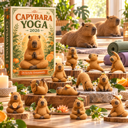 Capybara Yoga Advent Calendar | 24 different capybaras, one behind every little window