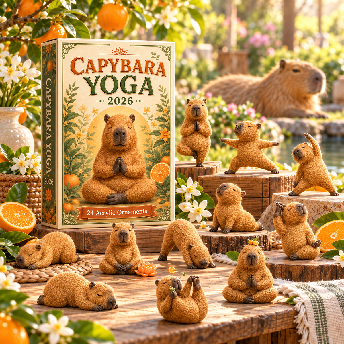 Capybara Yoga Advent Calendar | 24 different capybaras, one behind every little window