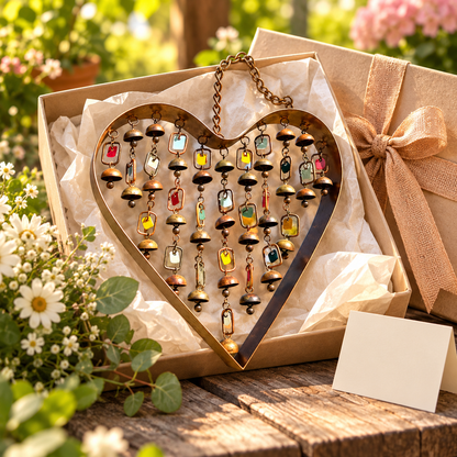 💖 Heart Wind Chime – Handcrafted Metal Garden Ornament
