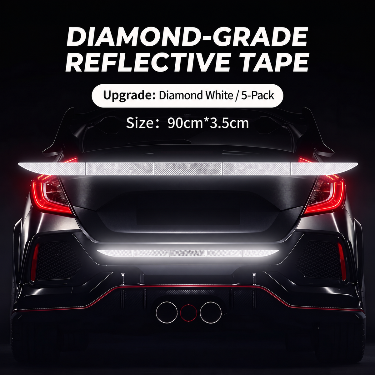 🔥Limited-time 50% off-Reflective Car Sticker Strips for Trunk & Rear Bumper