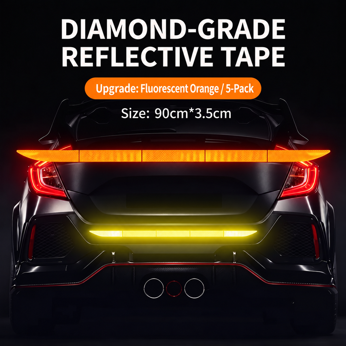 🔥Limited-time 50% off-Reflective Car Sticker Strips for Trunk & Rear Bumper
