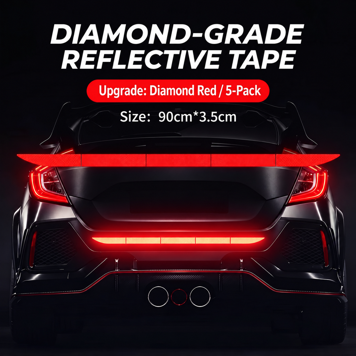 🔥Limited-time 50% off-Reflective Car Sticker Strips for Trunk & Rear Bumper