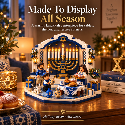 🕎✨ Last Day 40% OFF ⏰ Hanukkah Family Light Building Block Display Set