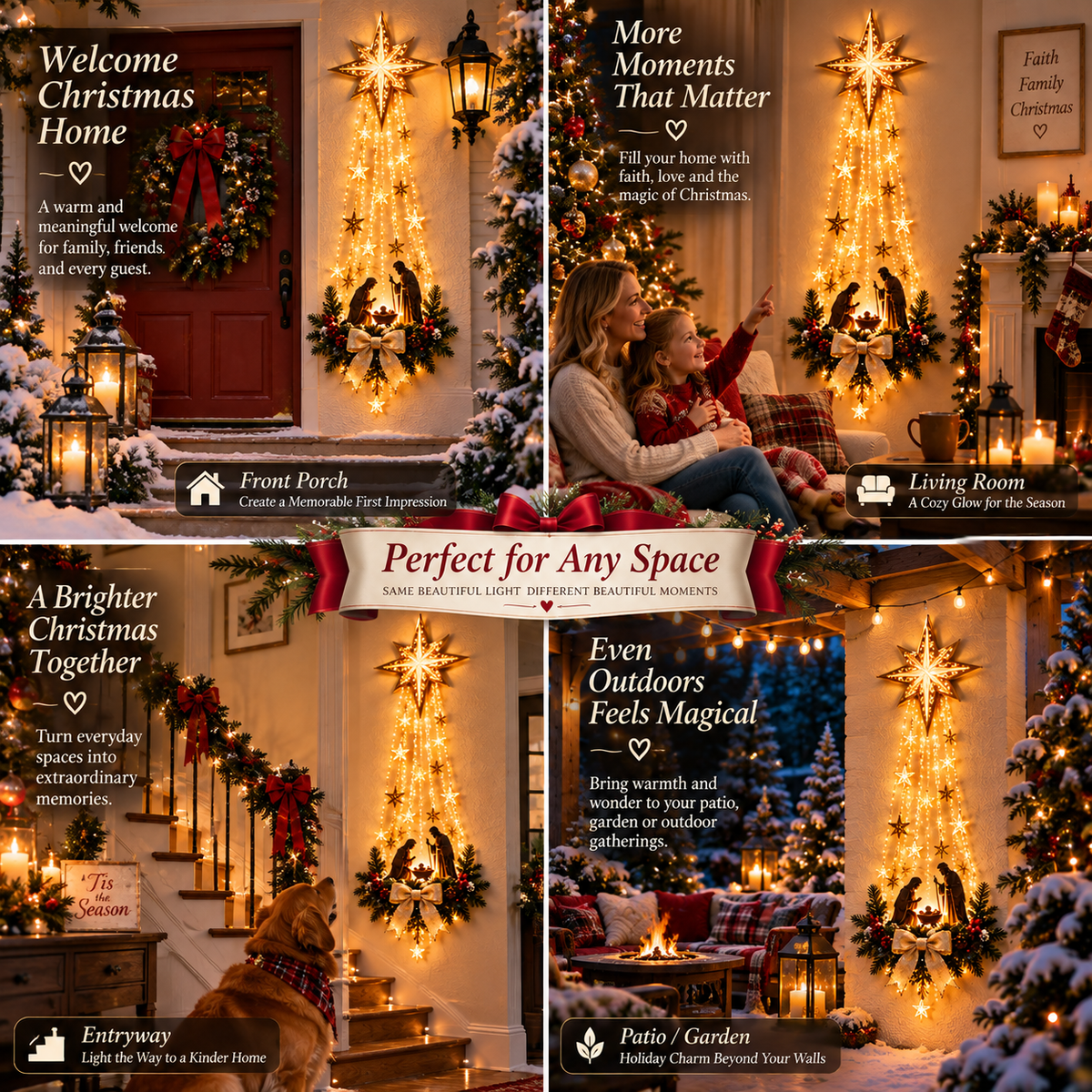 ✨49% OFF Today✨✝️ Bethlehem Star of Faith – Lighted Nativity Wall Decor