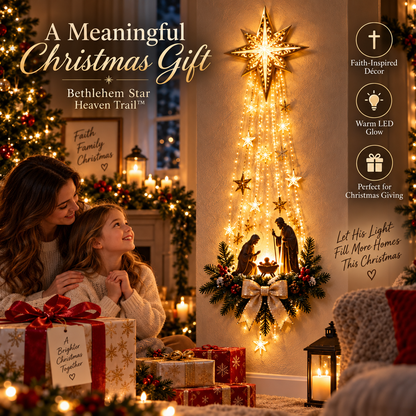 ✨49% OFF Today✨✝️ Bethlehem Star of Faith – Lighted Nativity Wall Decor