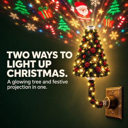 🎄✨ Plug-In Christmas Tree Projector Night Light – Instant Festive Room Glow 🌟