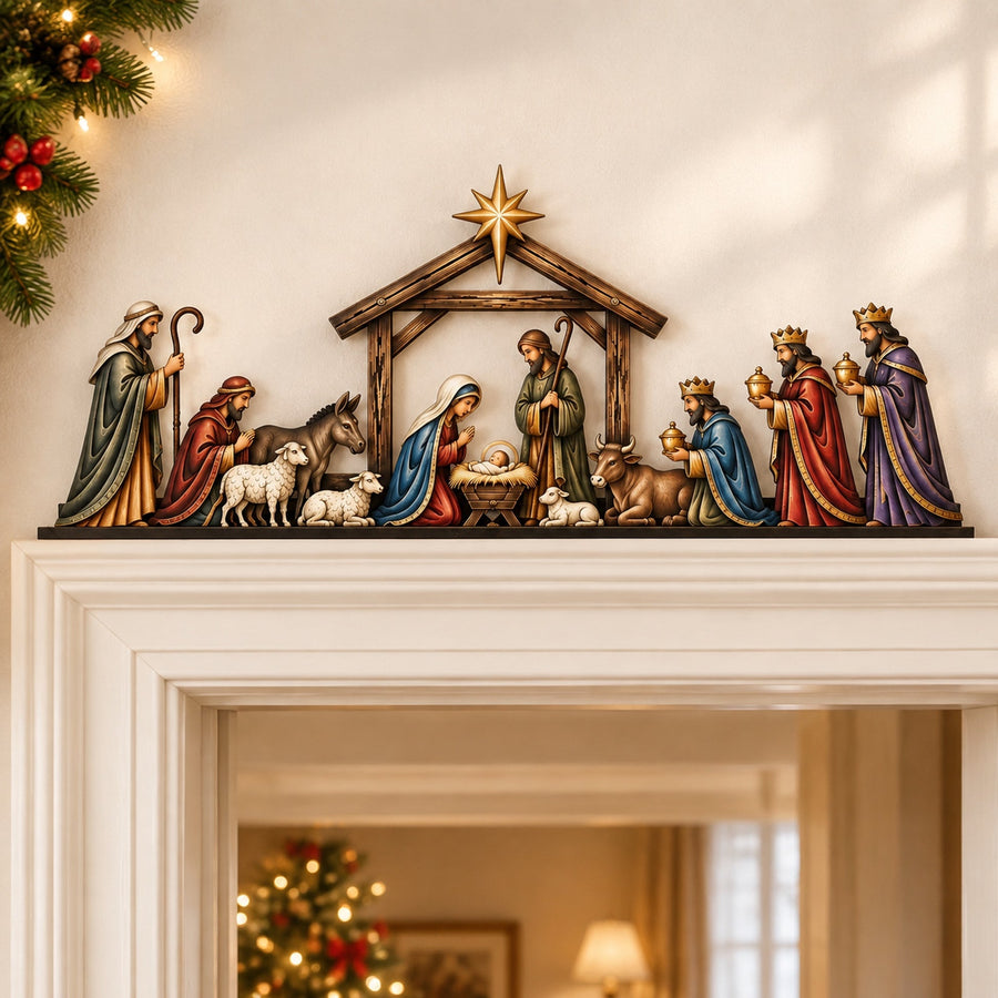 ⭐ Nativity Scene Door Topper – Meaningful Christmas Doorway Decor ✝️