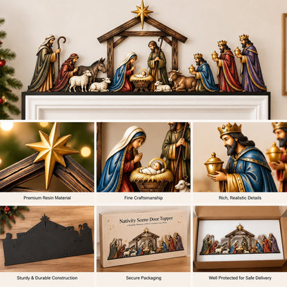 ⭐ Nativity Scene Door Topper – Meaningful Christmas Doorway Decor ✝️