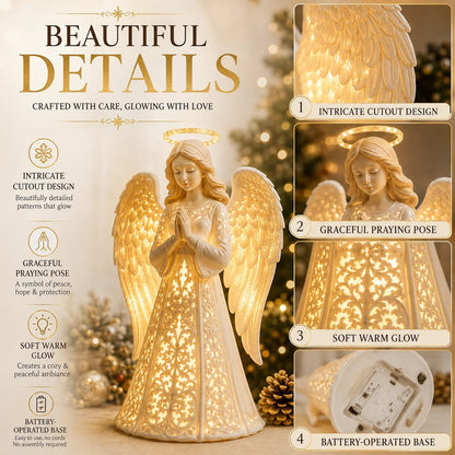 ✨ Praying Angel Light Ornament – A Glowing Symbol of Hope, Love & Protection 🤍
