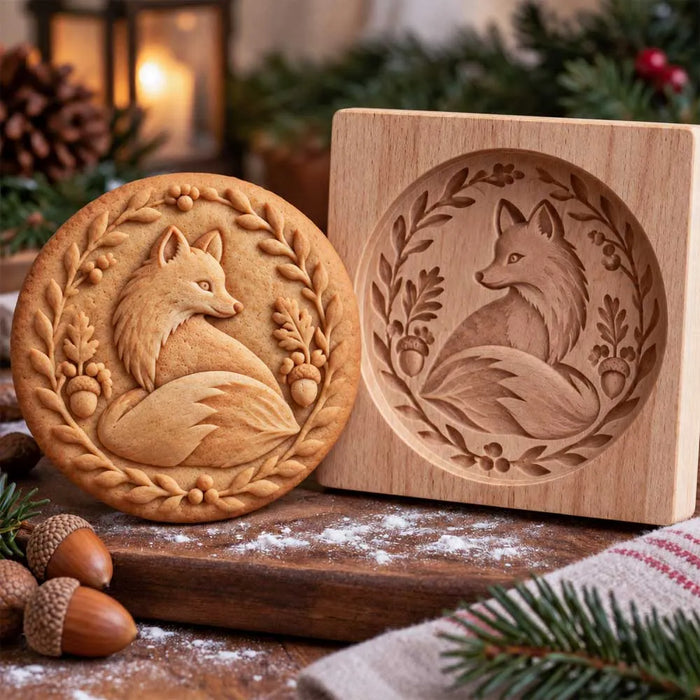 Fox wooden cookie mold