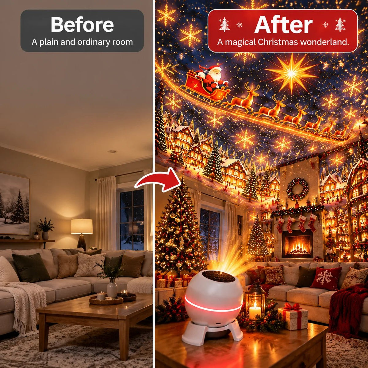🎄✨ Turn Any Room Into a Christmas Wonderland – Festive Projection Night Light 🌟