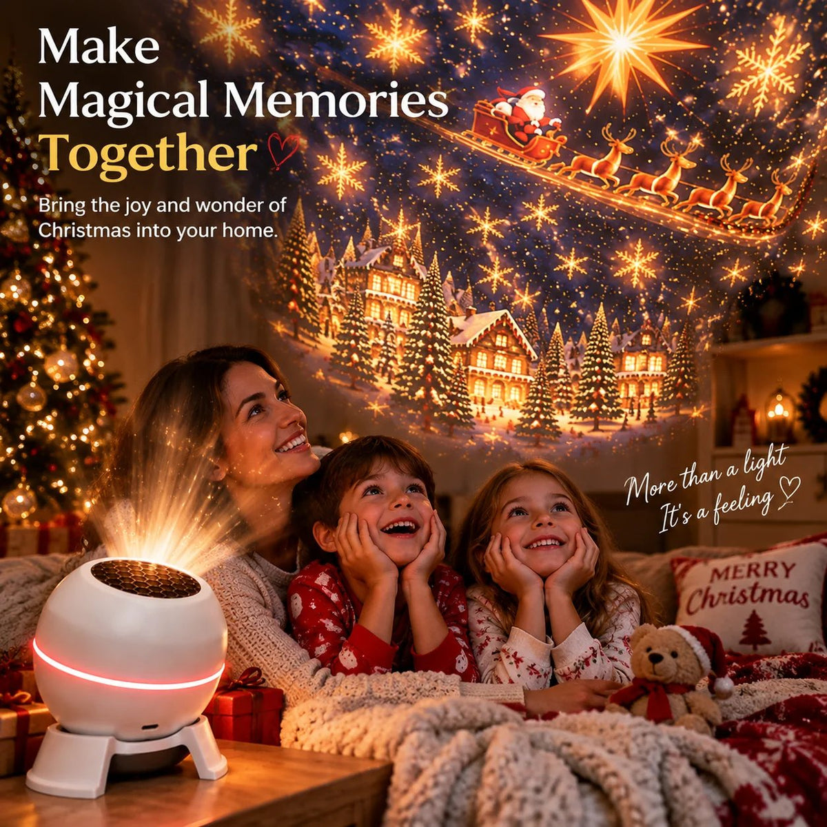 🎄✨ Turn Any Room Into a Christmas Wonderland – Festive Projection Night Light 🌟