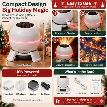 🎄✨ Turn Any Room Into a Christmas Wonderland – Festive Projection Night Light 🌟