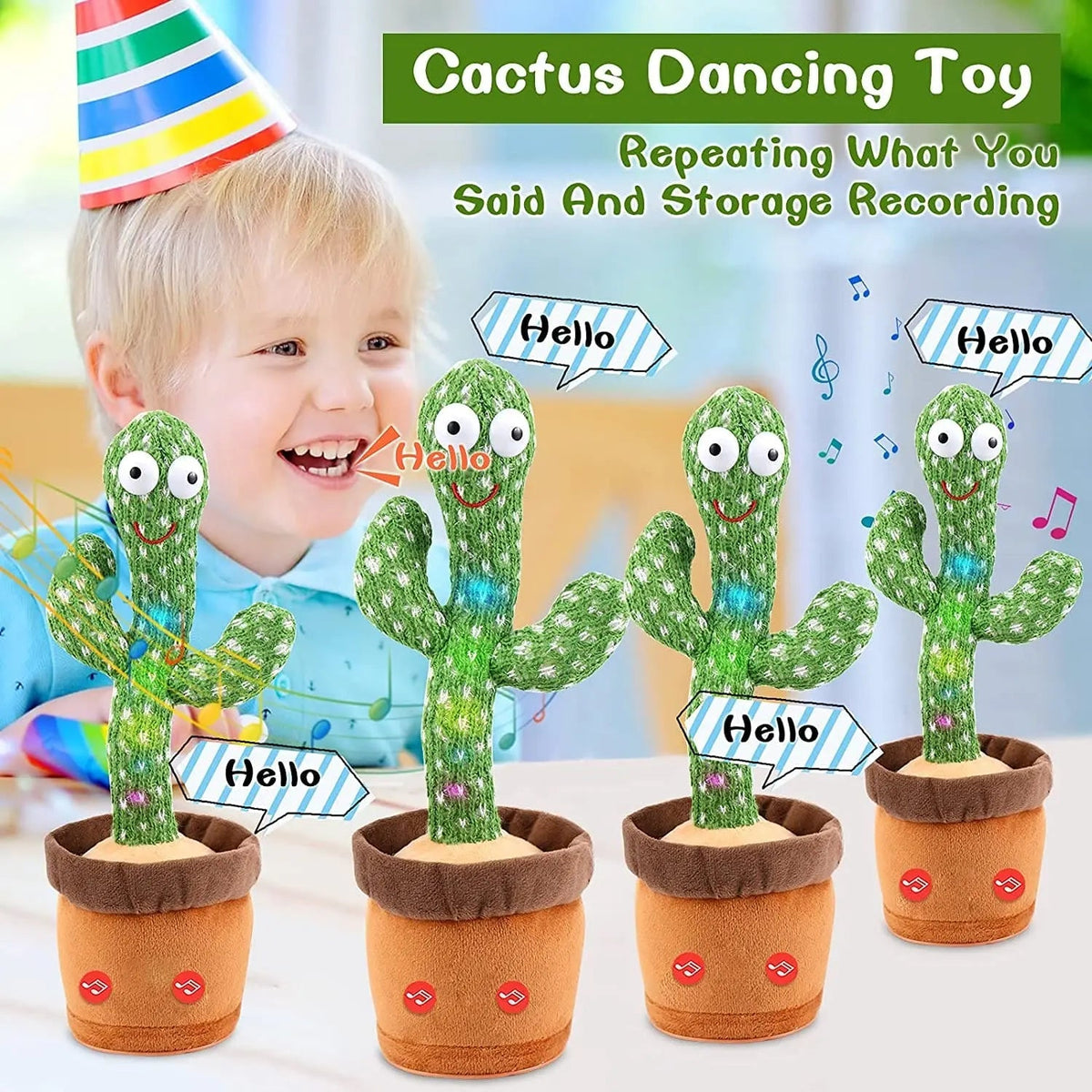 ✨ VIRAL FAVORITE – 50% OFF Today | Rechargeable Dancing Talking Cactus Toy | Singing, Mimicking & LED Light-Up Fun for All Ages