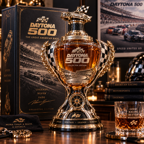 🏁 Daytona 500 Racing Legacy Trophy Whiskey Decanter – Collector’s Edition 🏆