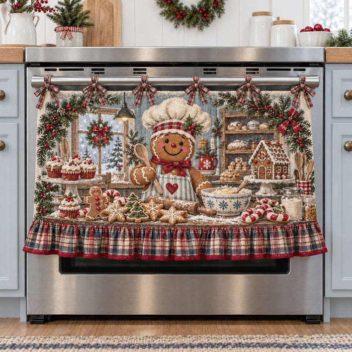 Gingerbread Bakery Oven Curtain