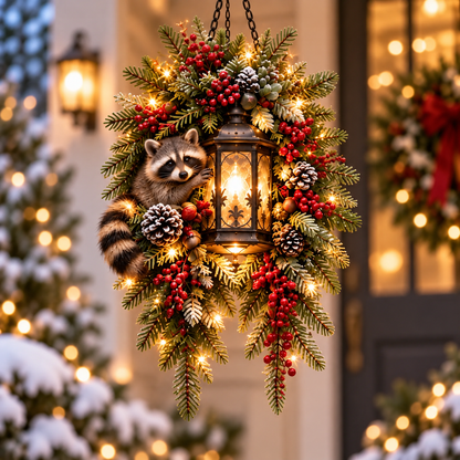 🎄 Snowy Cardinal Hanging Lantern – Give Your Porch a Christmas Glow