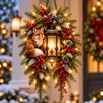 🎄 Snowy Cardinal Hanging Lantern – Give Your Porch a Christmas Glow