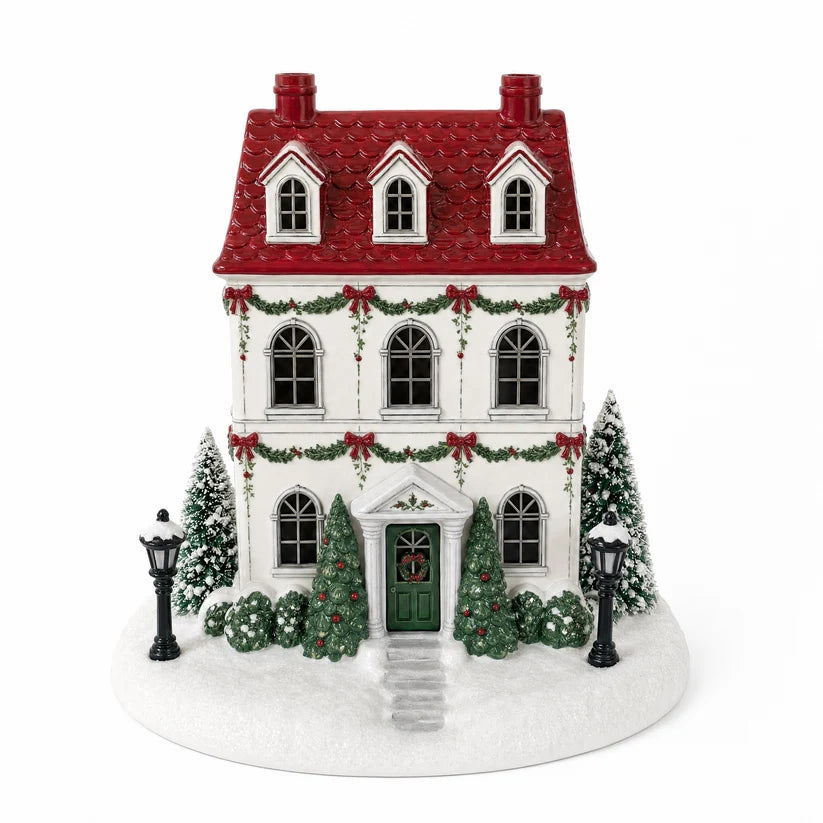 🎄✨ Christmas Cottage Aroma Diffuser – Glowing Holiday Village House with Chimney Mist & Cozy LED Lights 🏠