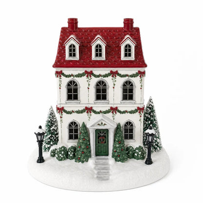 🎄✨ Christmas Cottage Aroma Diffuser – Glowing Holiday Village House with Chimney Mist & Cozy LED Lights 🏠