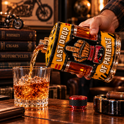 🛢️Last Drop of Patience Oil Drum Whiskey Decanter
