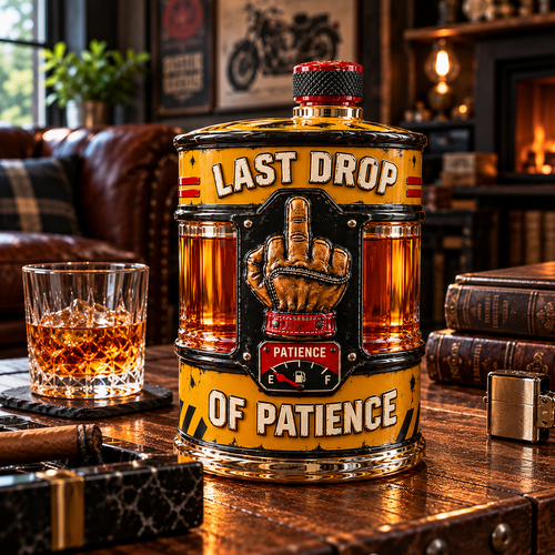 🛢️Last Drop of Patience Oil Drum Whiskey Decanter