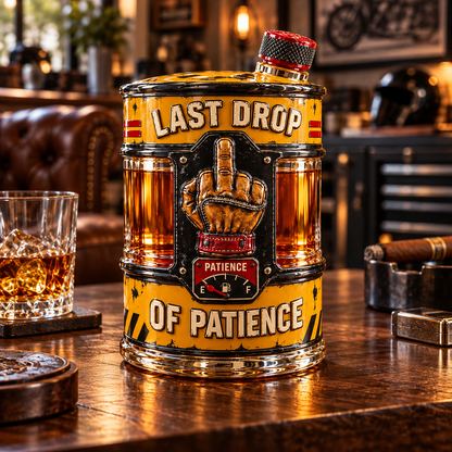 🛢️Last Drop of Patience Oil Drum Whiskey Decanter