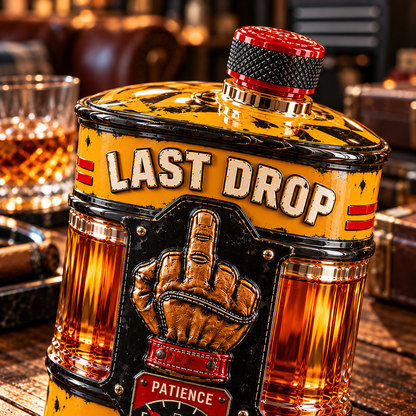 🛢️Last Drop of Patience Oil Drum Whiskey Decanter