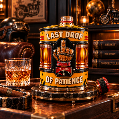 🛢️Last Drop of Patience Oil Drum Whiskey Decanter