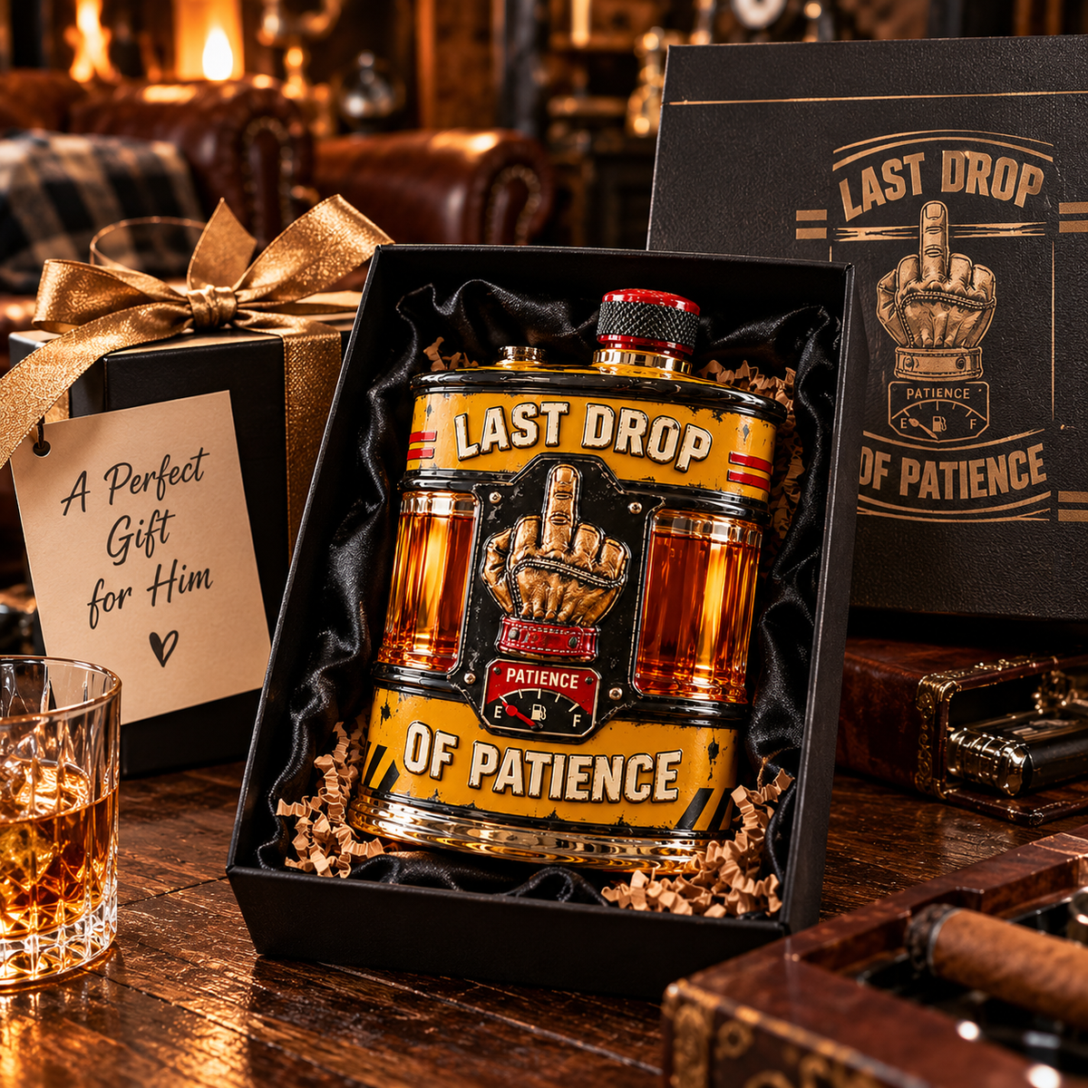 🛢️Last Drop of Patience Oil Drum Whiskey Decanter