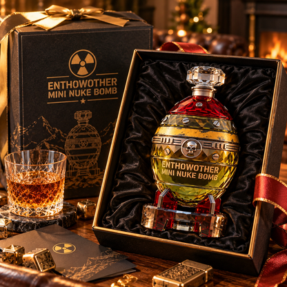 💣️Handcrafted Nuclear Bomb-Shaped Crystal Whiskey Decanter