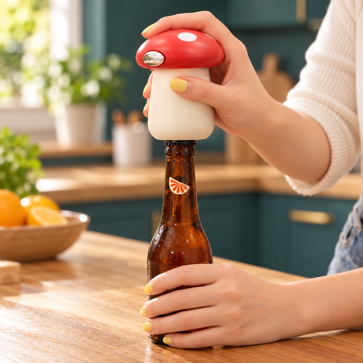 🍄 Magnetic Mushroom Bottle Opener – 3-in-1 Cap Remover & Can Opener Kitchen Gadget