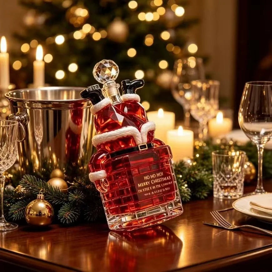 🎅🥃 Santa Stuck in the Chimney Whiskey Bottle – Funny Christmas Decanter & Holiday Gift 🎄✨