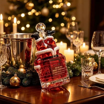 🎅🥃 Santa Stuck in the Chimney Whiskey Bottle – Funny Christmas Decanter & Holiday Gift 🎄✨