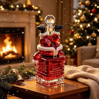 🎅🥃 Santa Stuck in the Chimney Whiskey Bottle – Funny Christmas Decanter & Holiday Gift 🎄✨