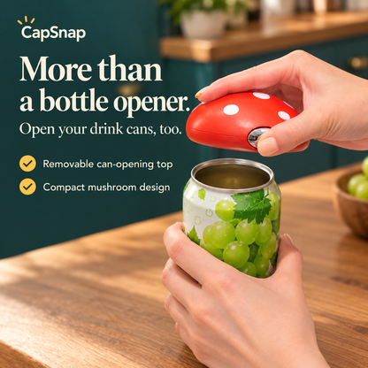 🍄 Magnetic Mushroom Bottle Opener – 3-in-1 Cap Remover & Can Opener Kitchen Gadget